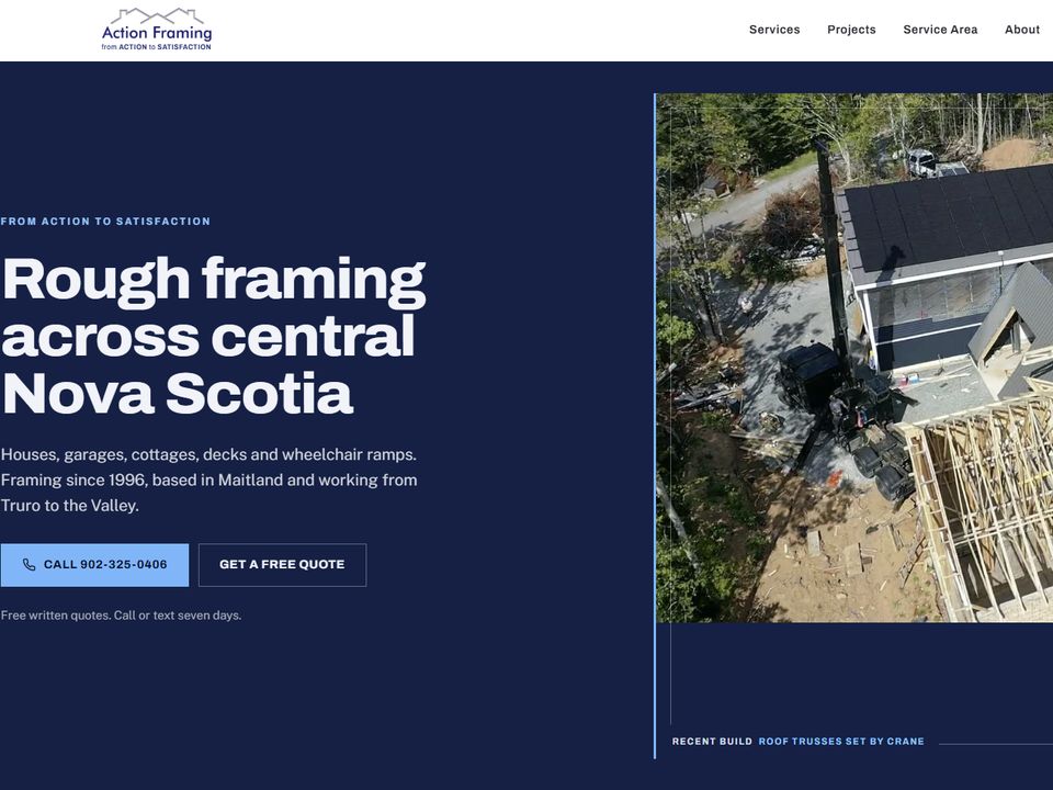 Action Framing website built by Alp Web Studio