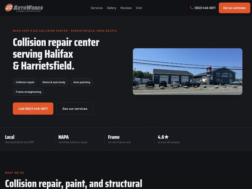 JC AutoWorks website built by Alp Web Studio