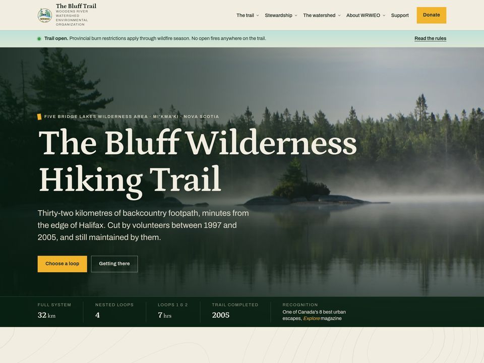 WRWEO Bluff Trail website built by Alp Web Studio